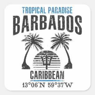 Barbados Vierkante Sticker