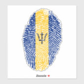 Barbados Vingerprint vlag Sticker (Vel)