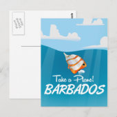 Barbados vintage reisposter briefkaart (Voorkant / Achterkant)