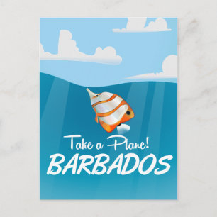 Barbados vintage reisposter briefkaart