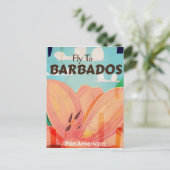 Barbados vintage reisposter briefkaart (Staand voorkant)