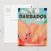 Barbados vintage reisposter briefkaart (Voorkant / Achterkant)