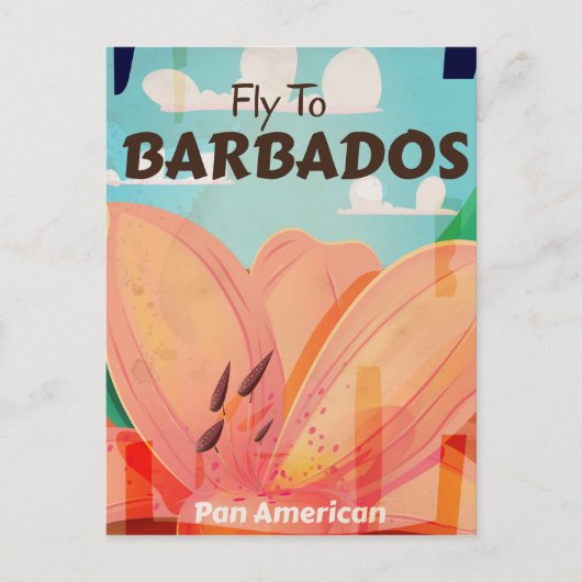 Barbados vintage reisposter briefkaart (Voorkant)