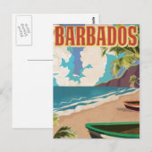 Barbados vintage reisposter briefkaart (Voorkant / Achterkant)