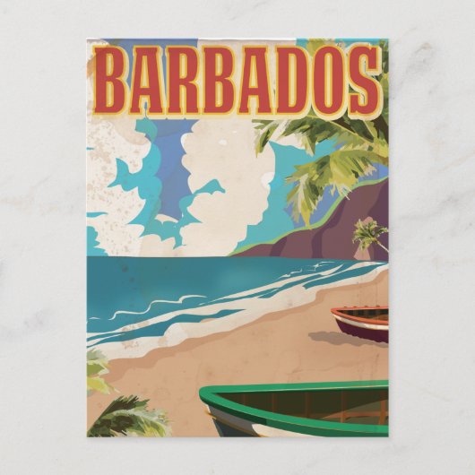 Barbados vintage reisposter briefkaart (Voorkant)