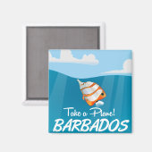Barbados vintage reisposter magneet (Voorkant / Achterkant)
