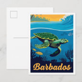 Barbados Vintage Reizen Briefkaart (Voorkant / Achterkant)