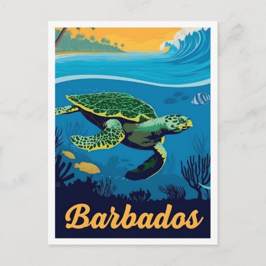 Barbados Vintage Reizen Briefkaart (Voorkant)
