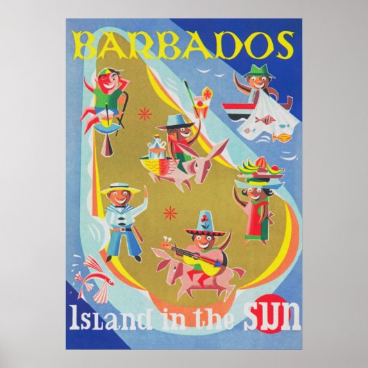 Barbados Vintage Travel Poster (Voorkant)