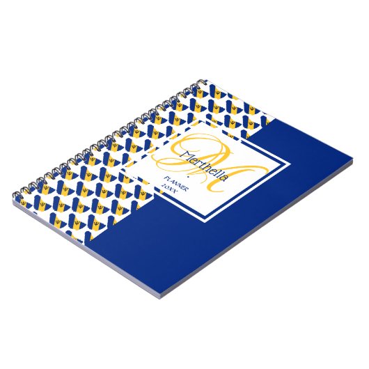 BARBADOS Vlag Aangepast monogram Jouw naam toevoeg Notitieboek (Linkerzijde)