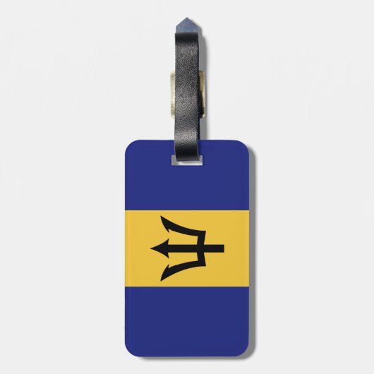 Barbados vlag bagagelabel (Achterkant verticaal)