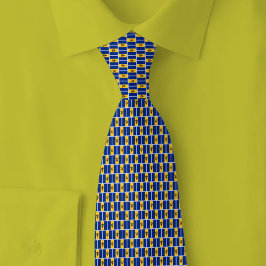 Barbados Vlag Baksteenpatroon Stropdas