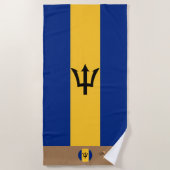 Barbados vlag & Barbados geborduurde / badhanddoek (Voorkant)