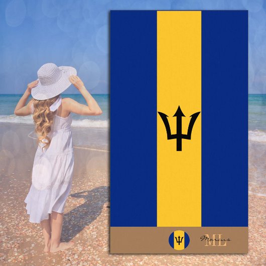 Barbados vlag & Barbados geborduurde / badhanddoek