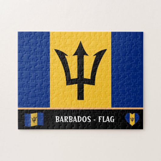 Barbados Vlag & Barbadosan Land / Barbados Legpuzzel (Horizontaal)