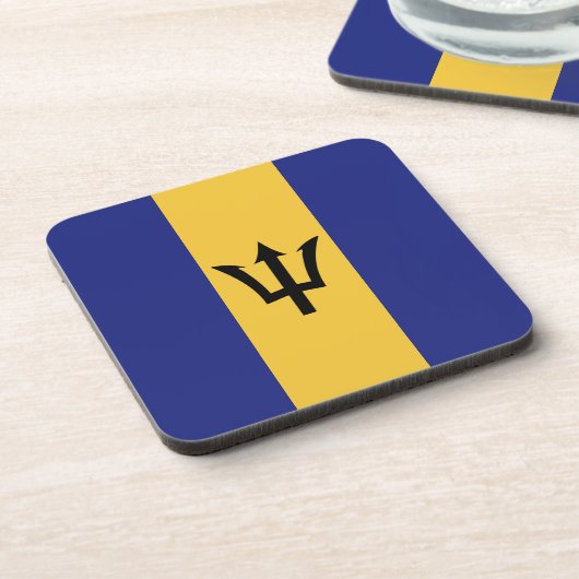Barbados vlag bier onderzetter (Linkerzijde)