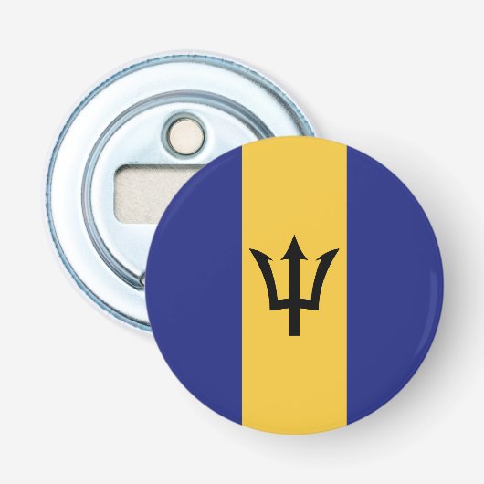 Barbados vlag button flesopener (Voorkant)