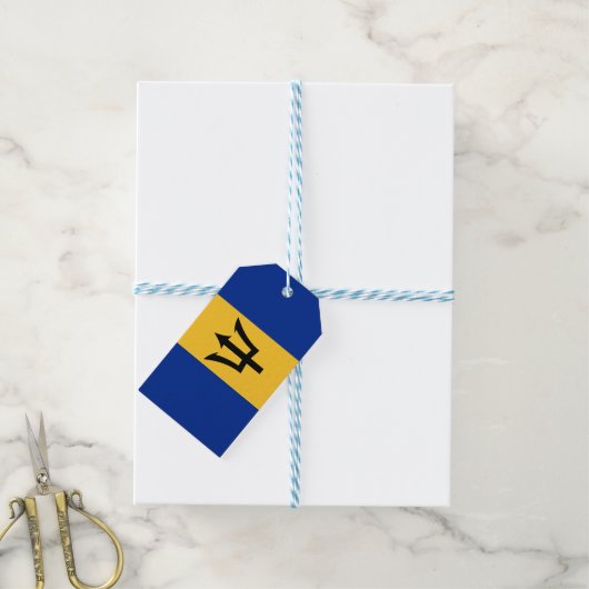 Barbados Vlag Cadeaulabel (Met Touw)