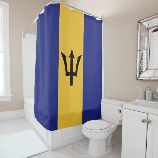 Barbados vlag douchegordijn (In situ)