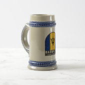 Barbados-vlag Embleem Verstoorde Vintage Bierpul (Voorkant links)