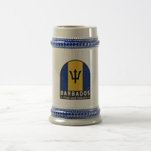 Barbados-vlag Embleem Verstoorde Vintage Bierpul