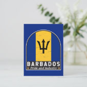 Barbados-vlag Embleem Verstoorde Vintage Briefkaart (Staand voorkant)