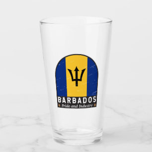Barbados-vlag Embleem Verstoorde Vintage Glas
