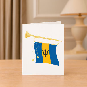 Barbados-vlag en -bugle kaart