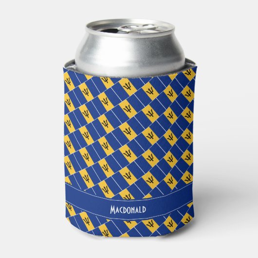 BARBADOS-vlag gepersonaliseerd Blikjeskoeler (Blikje Voorkant)