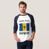 Barbados vlag gepersonaliseerd t-shirt (Voorkant volledig)