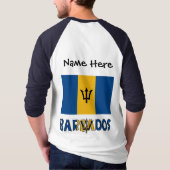 Barbados vlag gepersonaliseerd t-shirt (Achterkant)