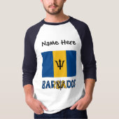 Barbados vlag gepersonaliseerd t-shirt (Voorkant)