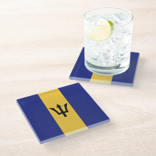 Barbados vlag glazen onderzetter