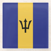 Barbados vlag glazen onderzetter (Voorkant)