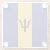 Barbados vlag glazen onderzetter (Achterkant)
