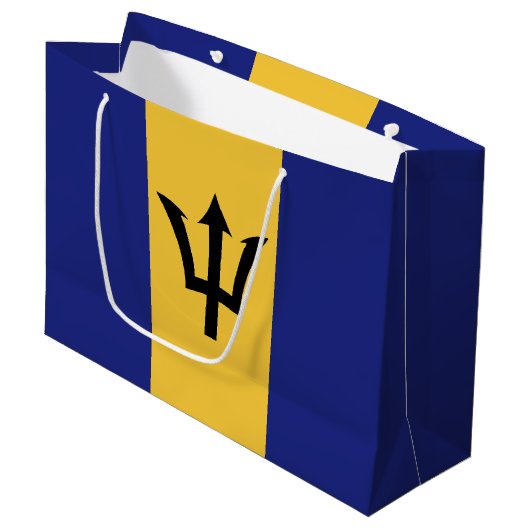 Barbados vlag groot cadeauzakje (Voorkant Gekanteld)