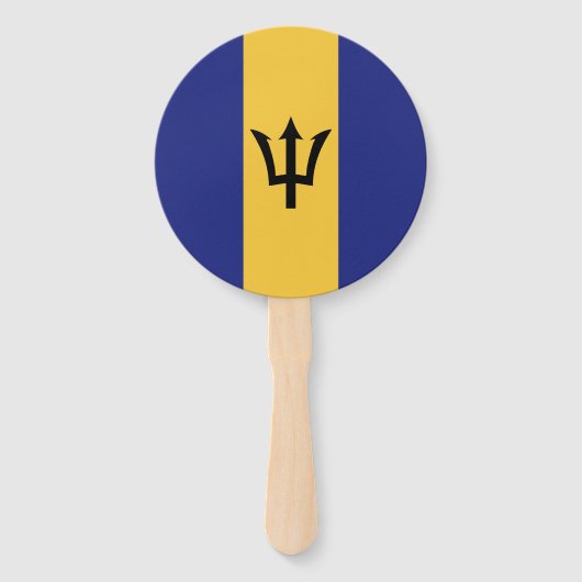Barbados vlag handwaaier (Voorkant)