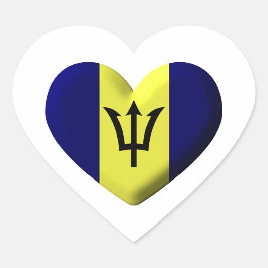 Barbados Vlag hart Sticker (Voorkant)