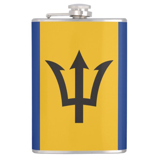 Barbados Vlag Helemaal Groot Heupfles (Voorkant)