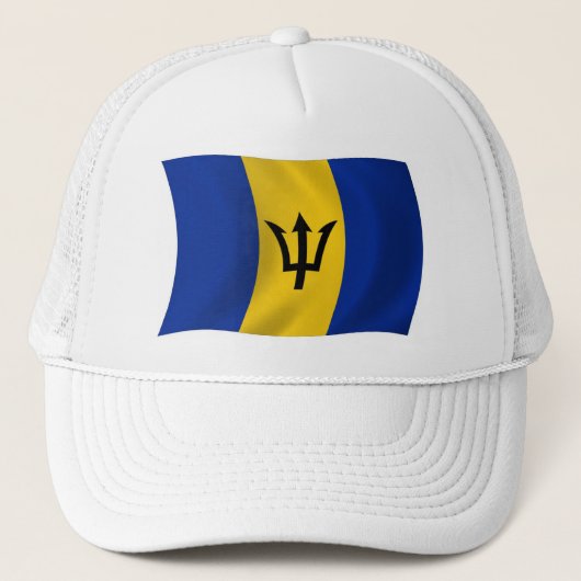 Barbados Vlag Hoed Trucker Pet (Voorkant)