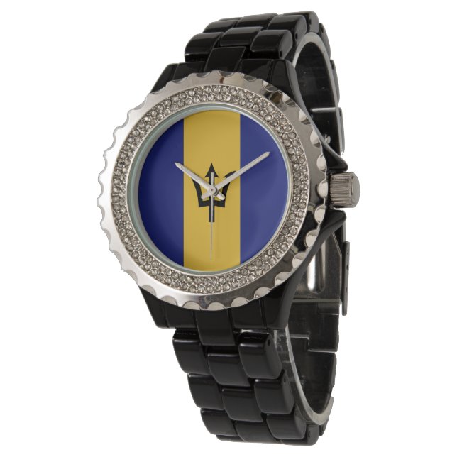 Barbados vlag horloge (Gekanteld)