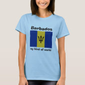 Barbados Vlag + Kaart + Tekst T-shirt (Voorkant)