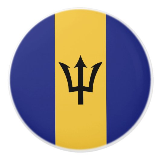 Barbados vlag keramische knop (Voorkant)