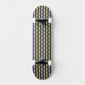 Barbados vlag kleuren harten patroon patriottisch persoonlijk skateboard (Voorkant)
