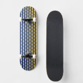 Barbados vlag kleuren harten patroon patriottisch persoonlijk skateboard (Voorkant)