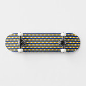 Barbados vlag kleuren harten patroon patriottisch persoonlijk skateboard (Horizontaal)