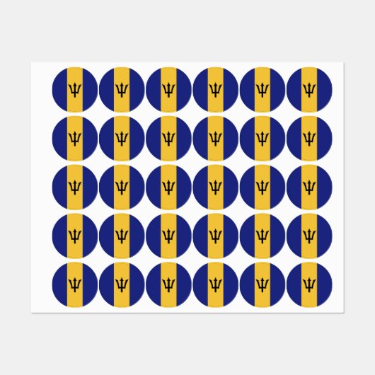 Barbados vlag labels (Vel)