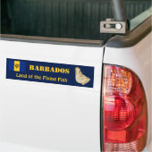 Barbados Vlag + Landkaart Bumpersticker (Op Truck)