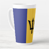 Barbados vlag latte mok (Linkerhoek)