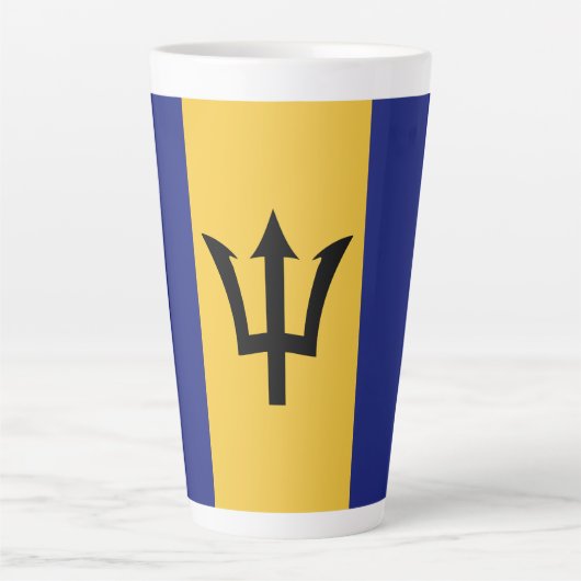Barbados vlag latte mok (Voorkant)